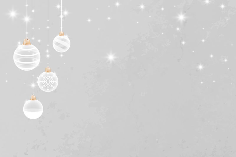 灰色圣诞快乐矢量闪光饰品节日背景
