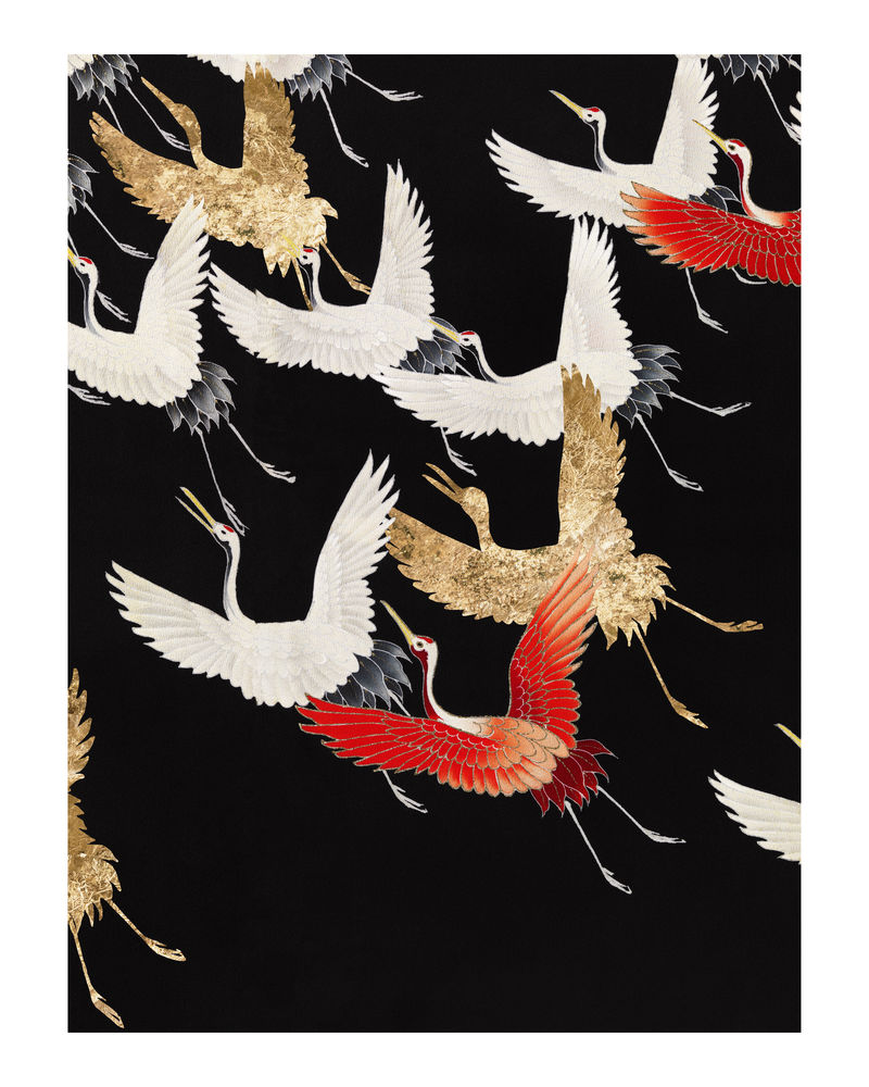 日本飞鹤复古插画墙壁艺术印刷和海报设计混搭从原来的艺术品