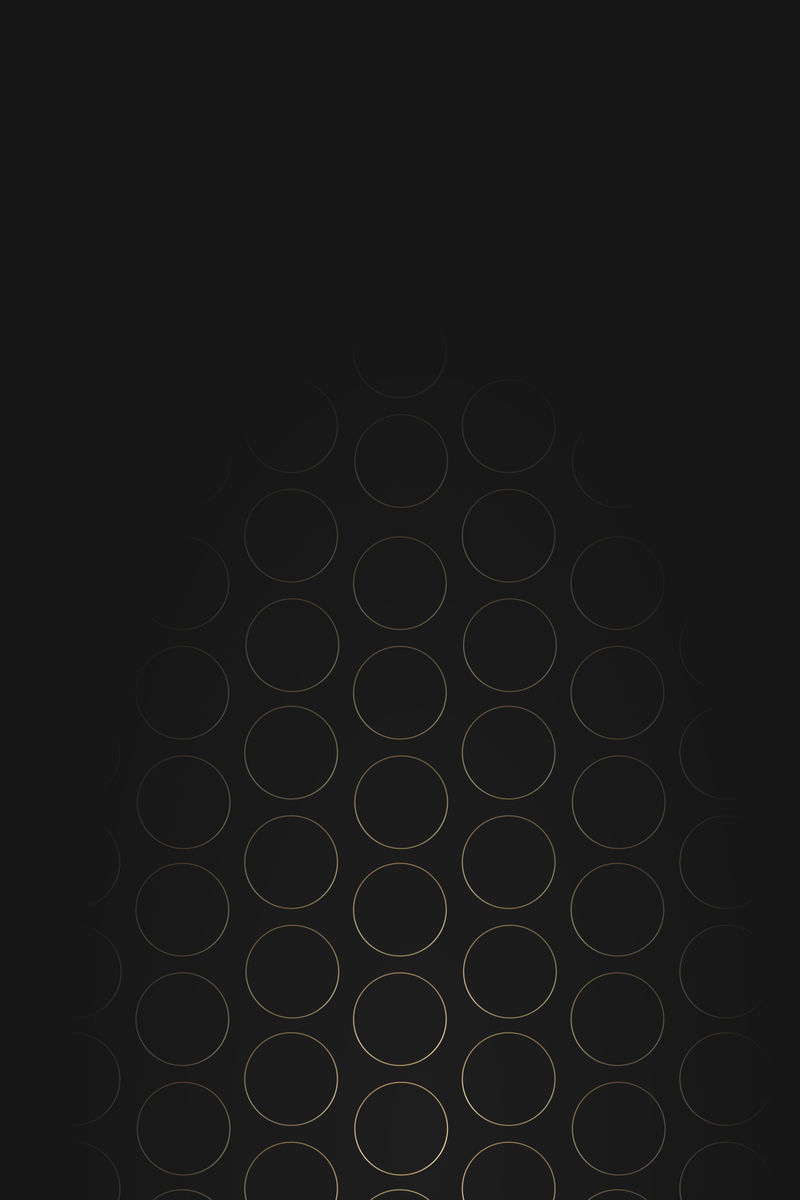 黑色背景矢量上的无缝金圆网格图案