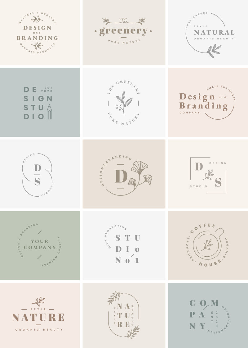 花卉品牌和标志设计矢量系列