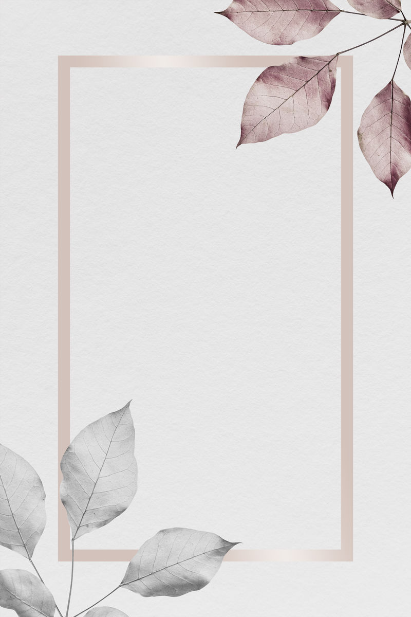 金属粉色和银色树叶图案背景插图