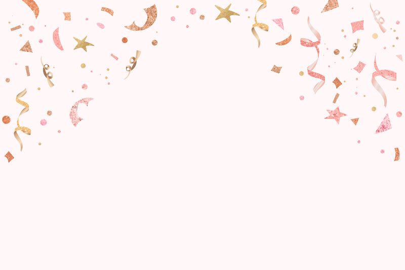 可爱的矢量节日彩带新年庆典粉色背景