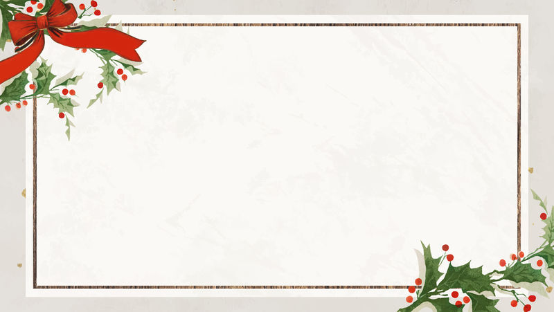 空白节日矩形圣诞框背景向量