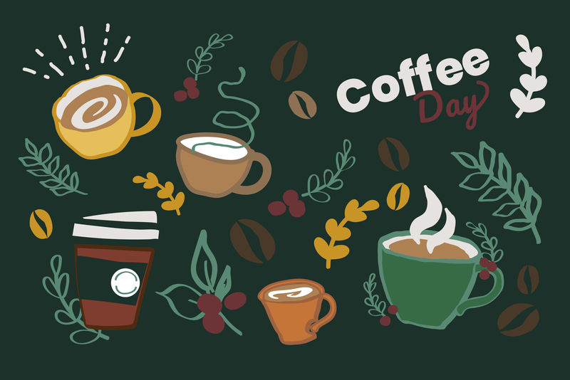 国际咖啡日海报设计向量