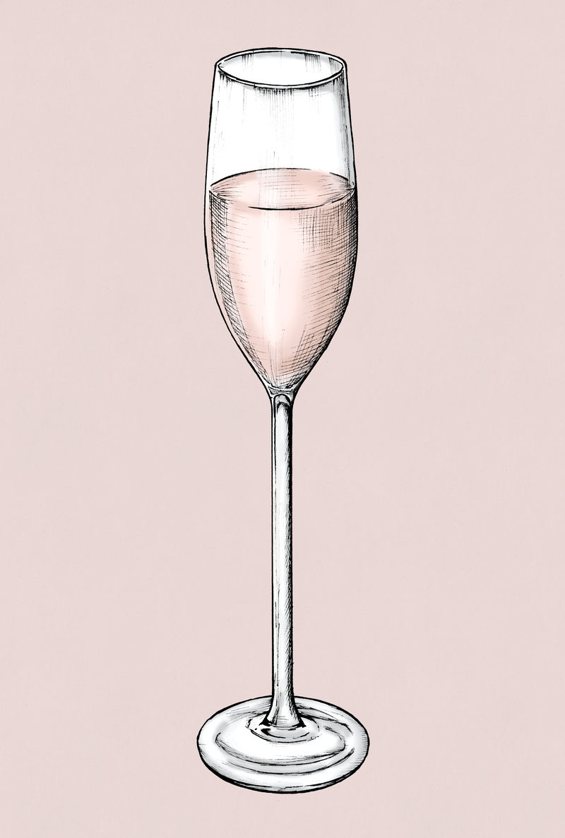 手绘香槟杯