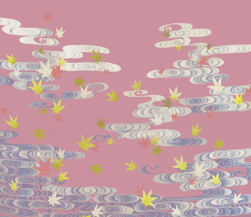 枫叶在塔苏塔河复古插图矢量从原来的艺术品混合