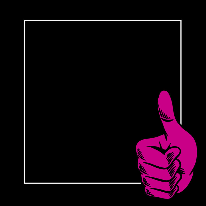 粉红色拇指上的黑色背景设计资源