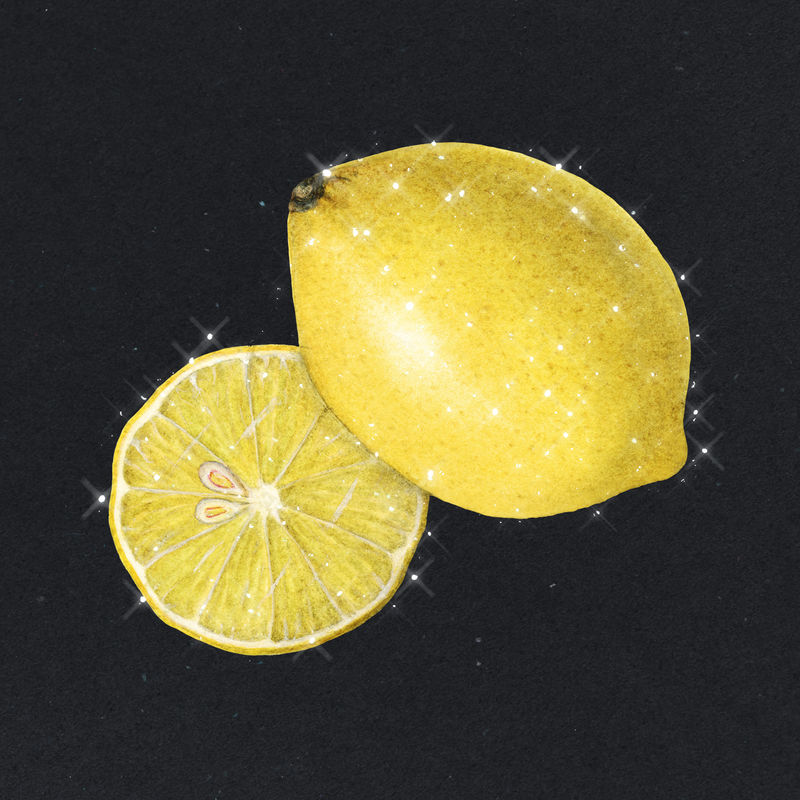 手绘起泡柠檬设计元素