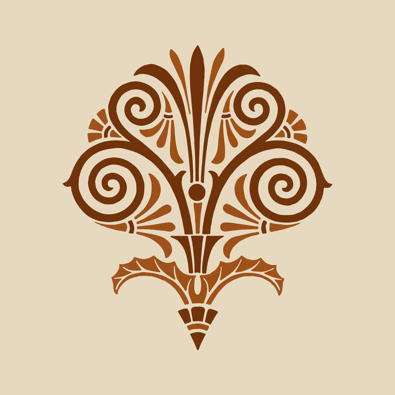 古董棕色希腊矢量装饰元素插图