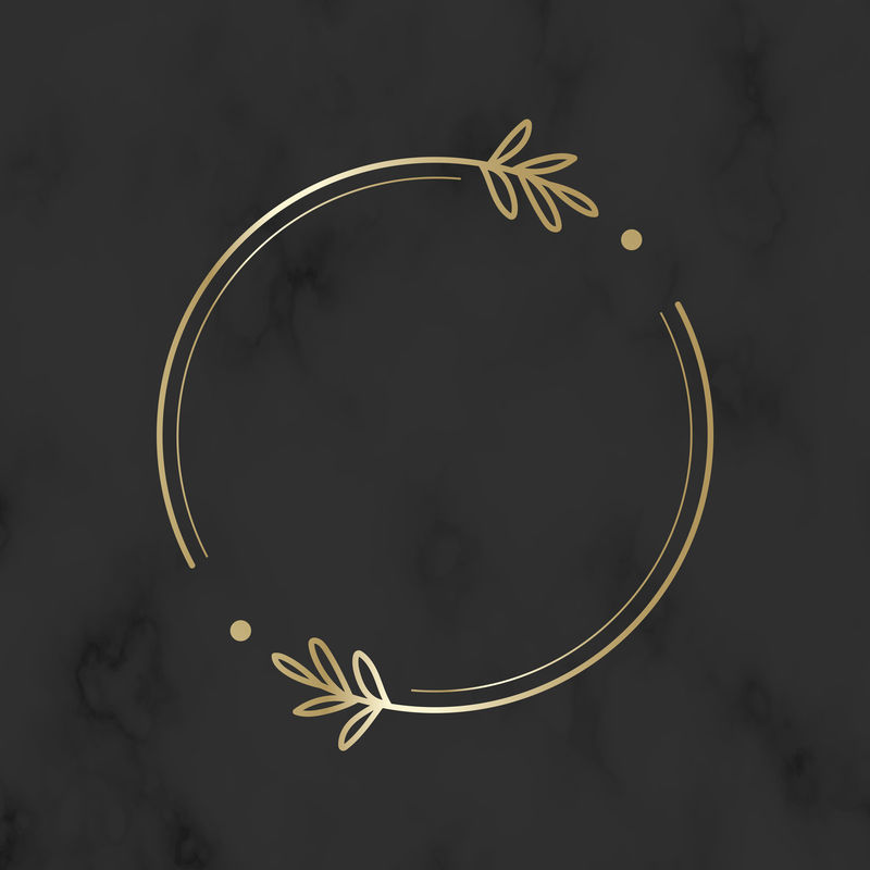 圆形金色花卉图案logo vector