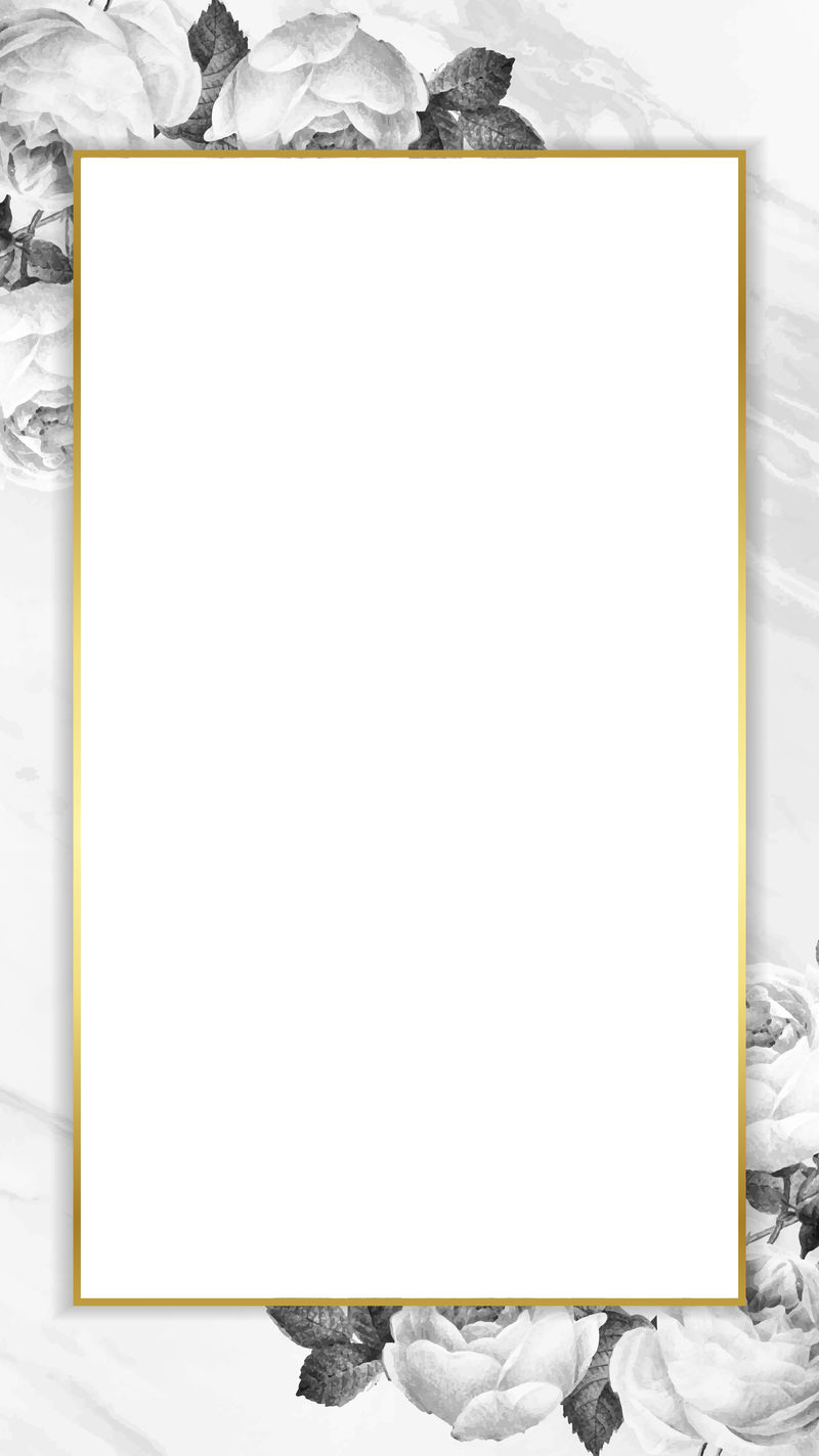 空白金色矩形框矢量手机壁纸