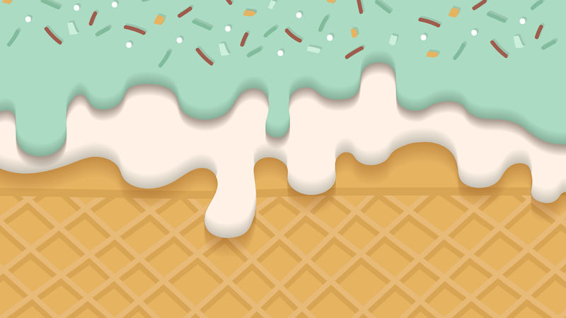 奶油冰淇淋华夫饼背景向量
