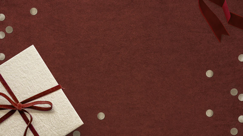 红色背景博客横幅彩色纸屑圣诞礼物