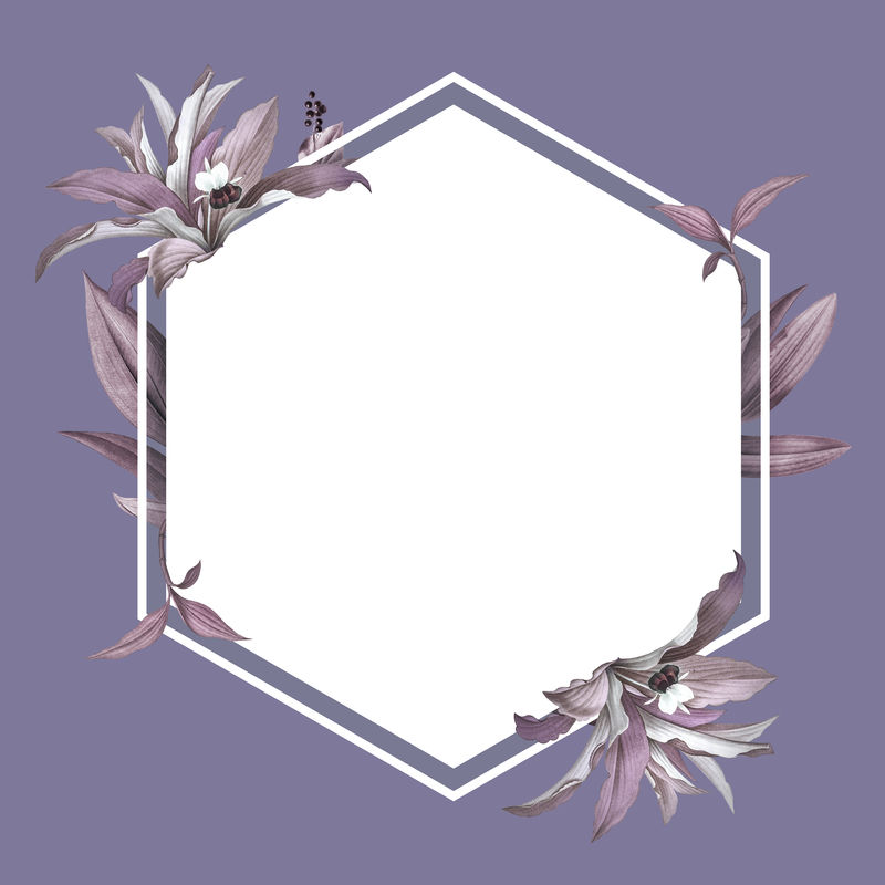 紫色叶子设计的空婚礼框架