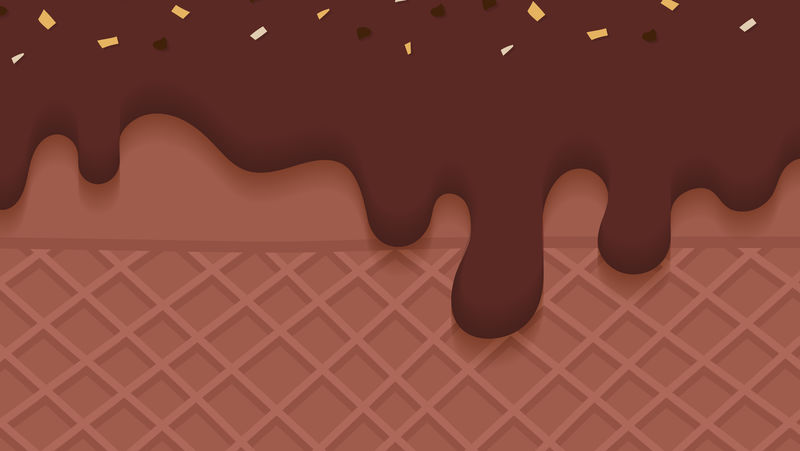 奶油巧克力冰淇淋背景矢量华夫饼