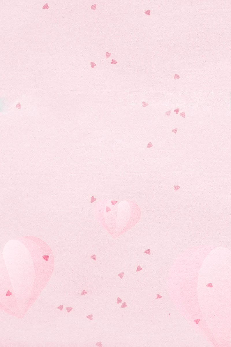 火烈鸟粉色背景上的心形五彩纸屑图案