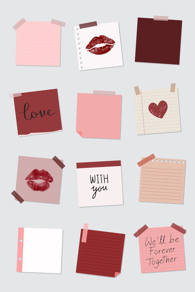 爱情信纸向量集