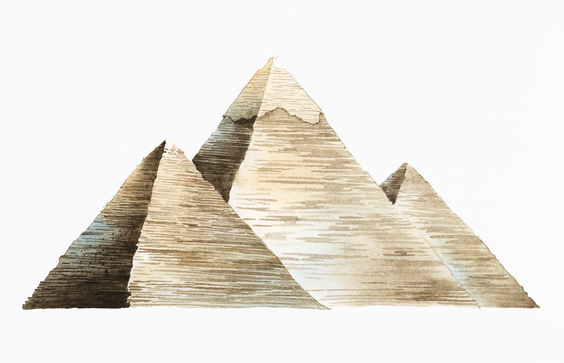 水彩画的吉萨大金字塔