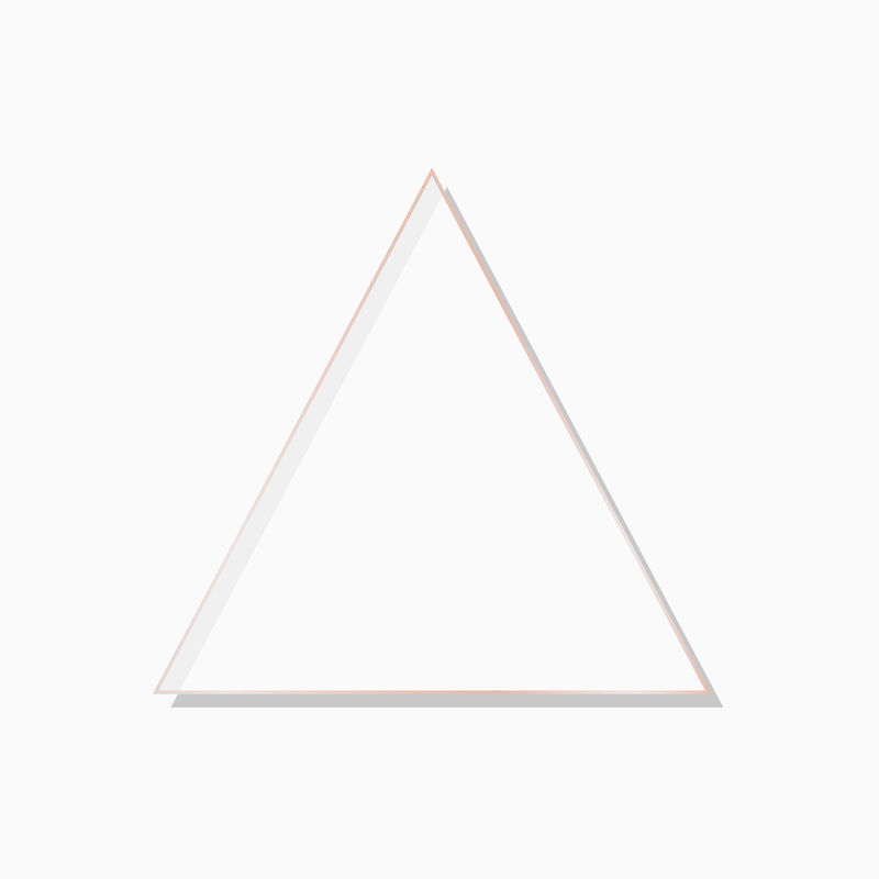 空白背景向量上的三角形金色框架