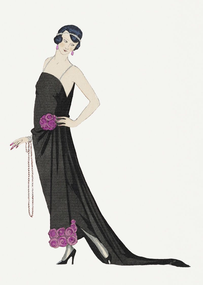 20世纪20年代女性；s时尚psd乔治芭比艺术作品混音