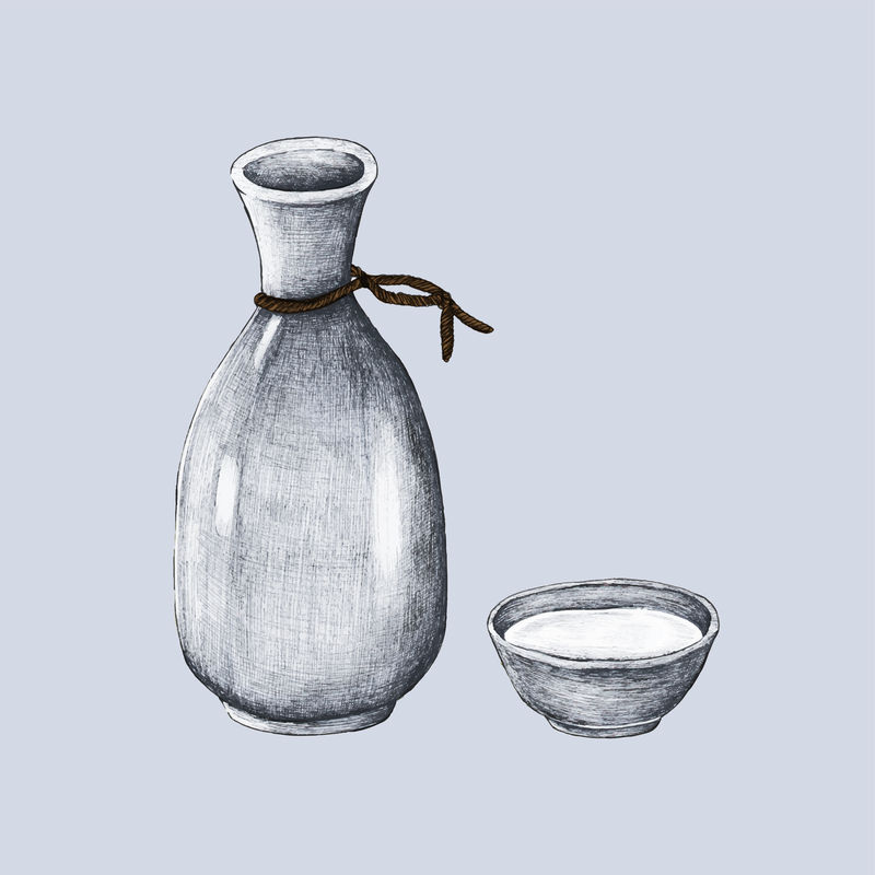 日本酒瓶插画