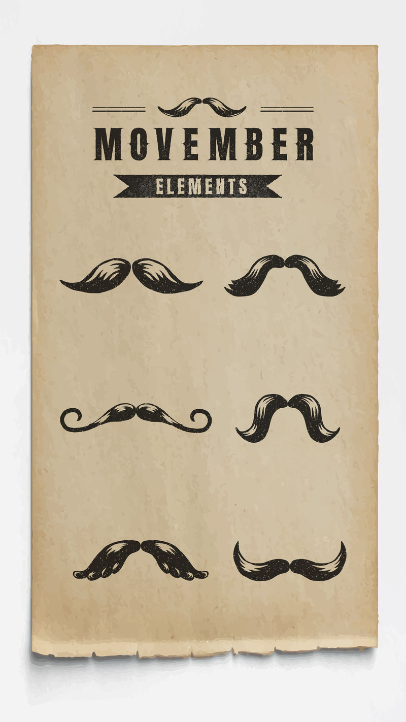 Movember徽章手机壁纸矢量集