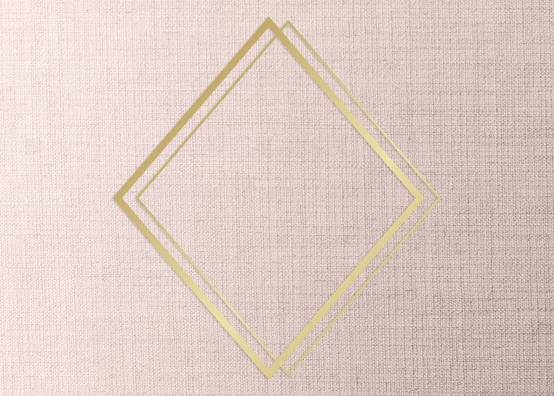 桃色织物背景插图上的金色菱形框架