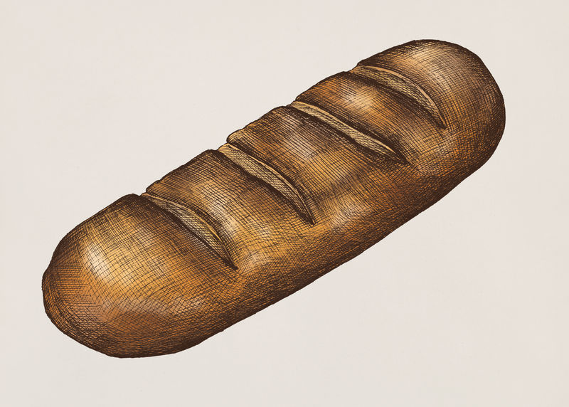 手绘法式面包