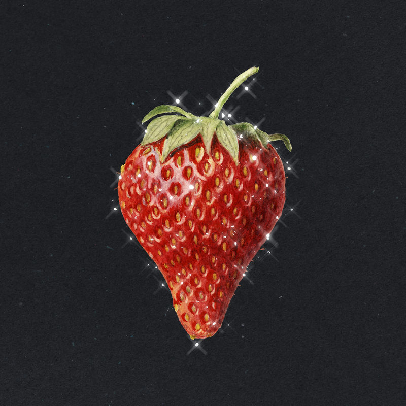 手绘起泡草莓水果设计元素