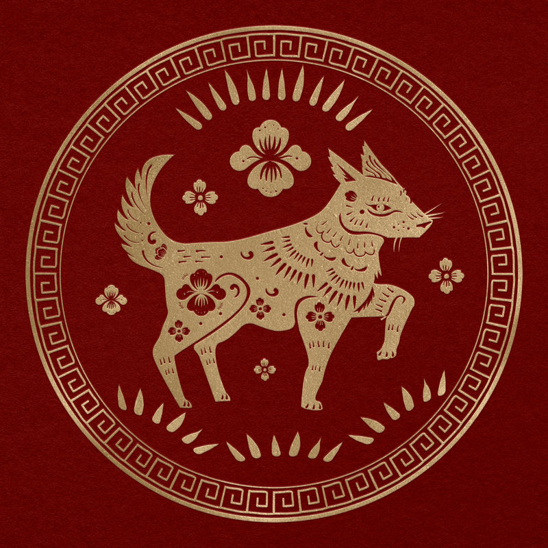 中国传统十二生肖狗年金徽