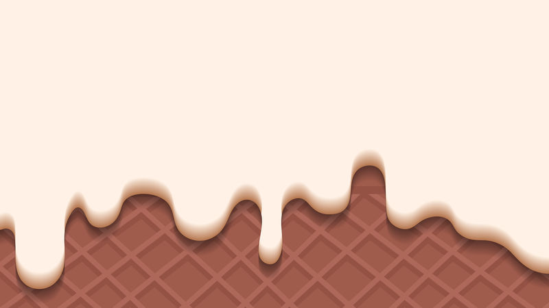奶油冰淇淋华夫饼背景向量