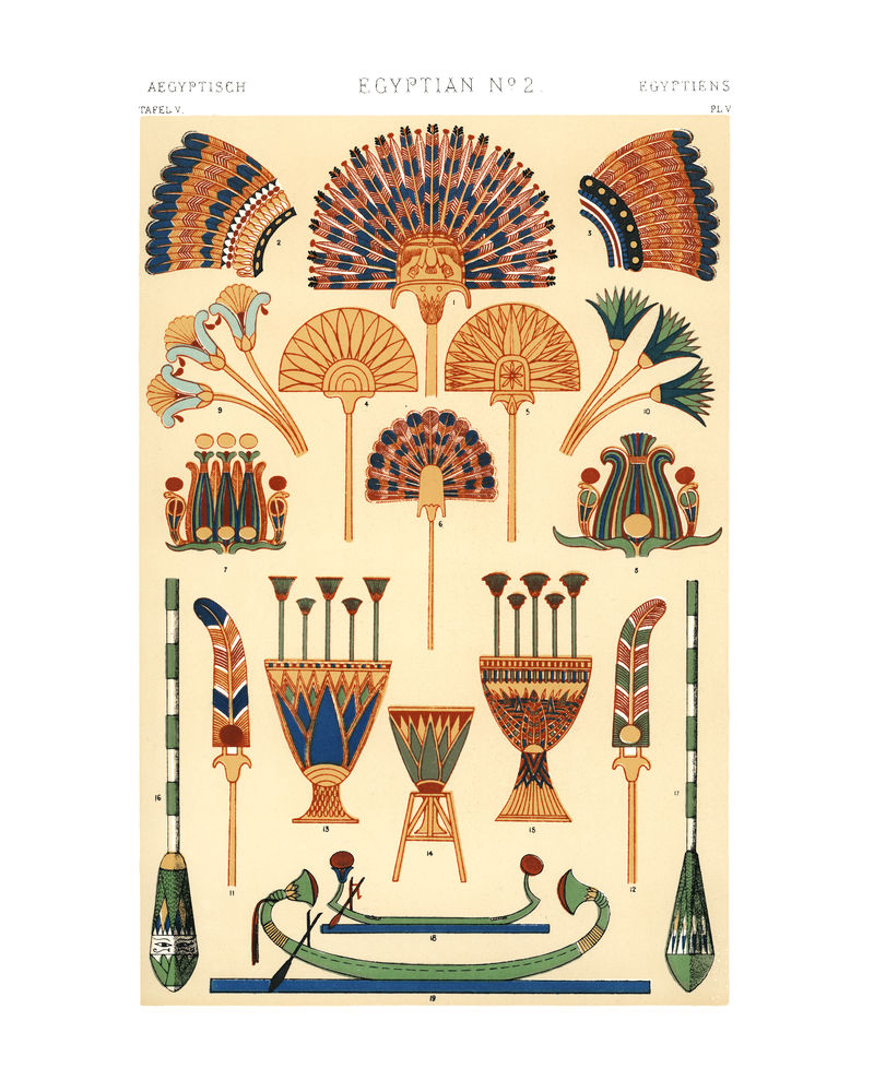 复古埃及装饰墙艺术印刷品和海报