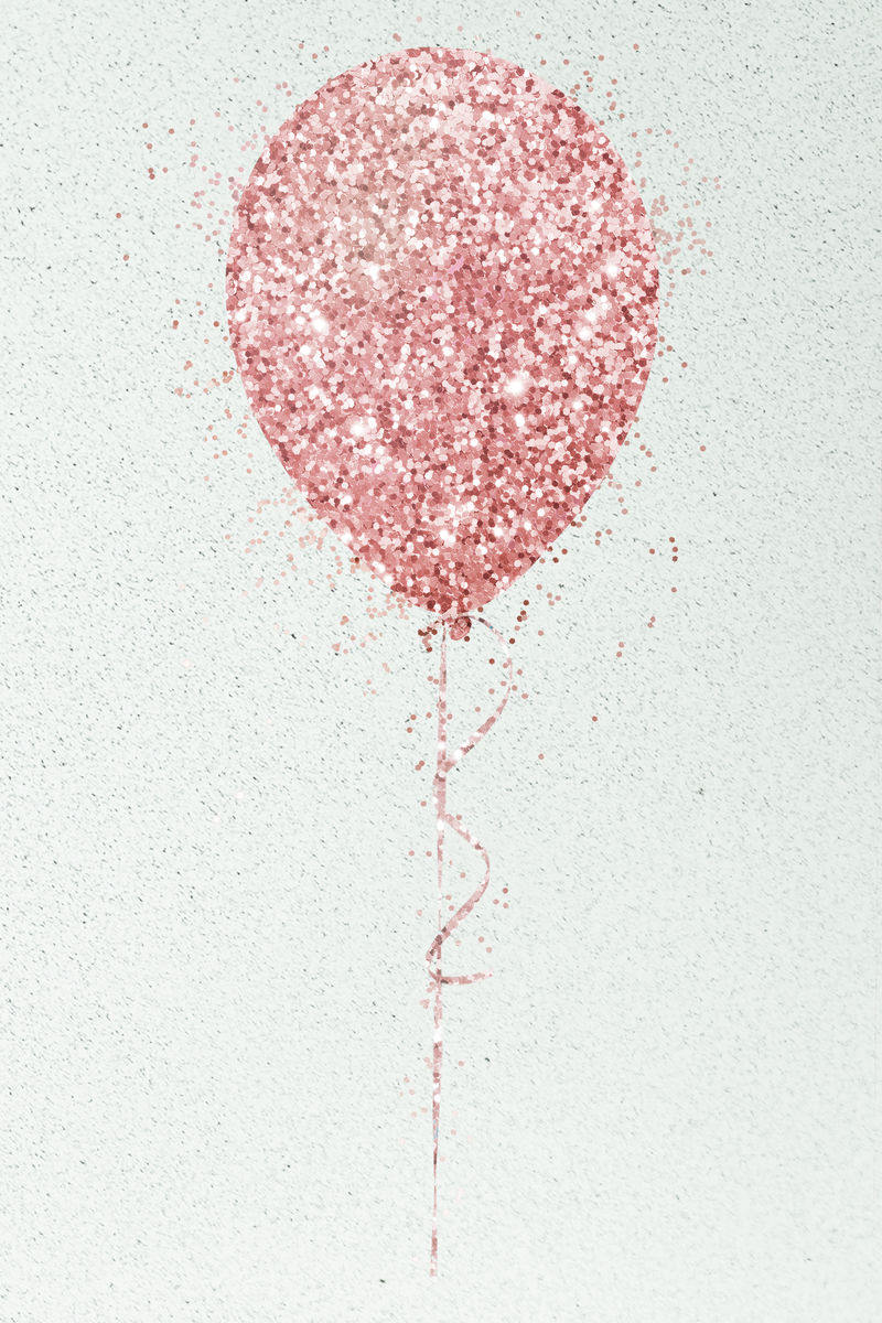 闪光粉红色气球贴纸覆盖设计资源