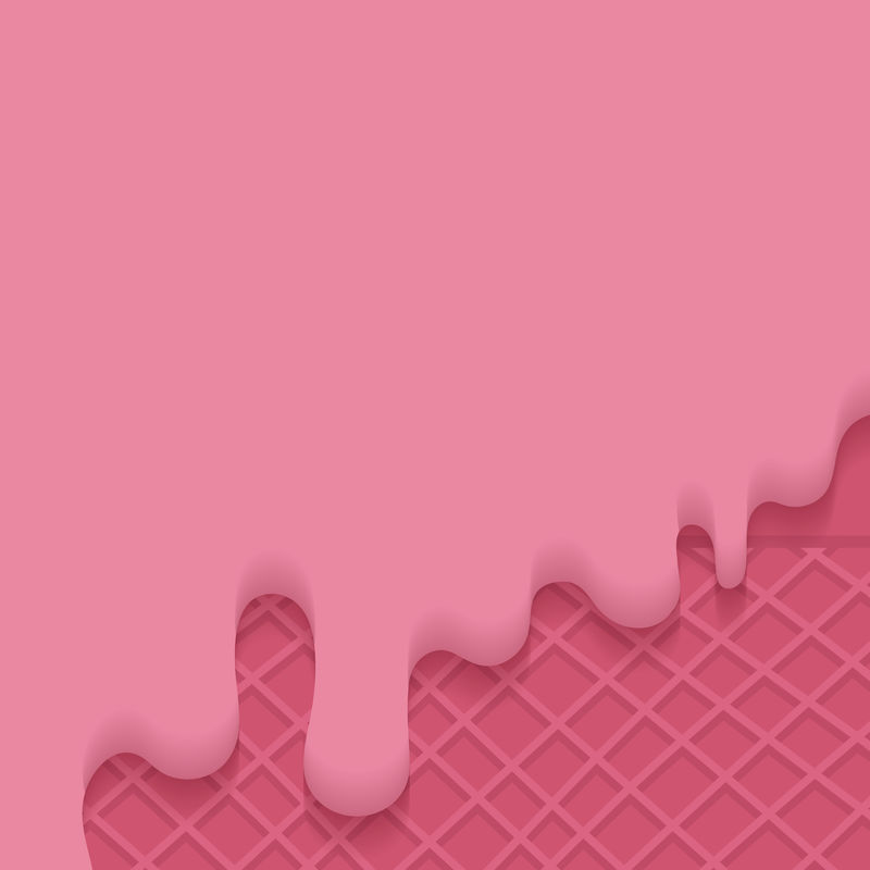 粉色奶油冰淇淋华夫饼社交广告模板向量