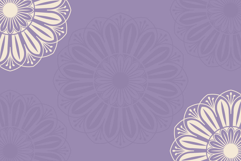 斋月穆巴拉克和开斋节的紫色伊斯兰花卉背景