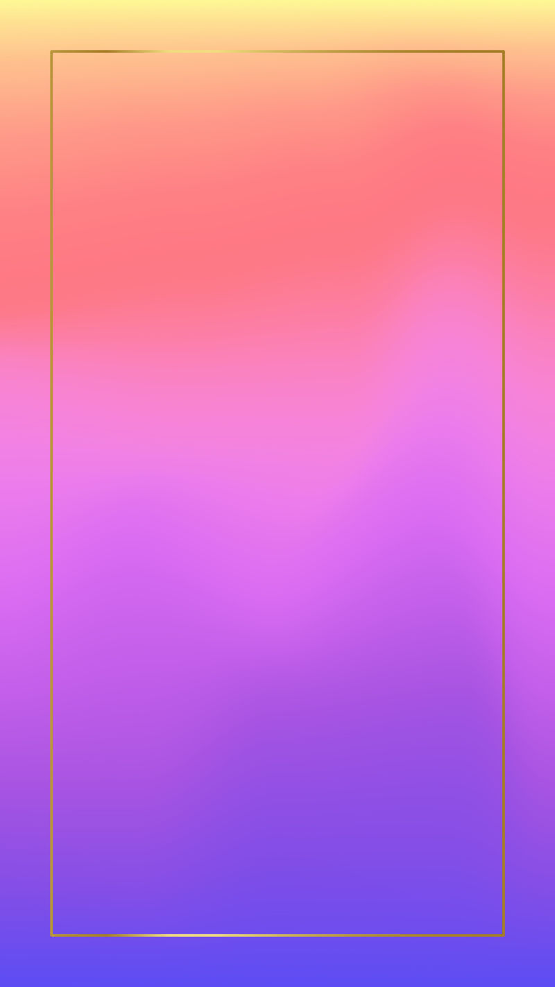 粉色和紫色全息图案手机壁纸载体上的金框