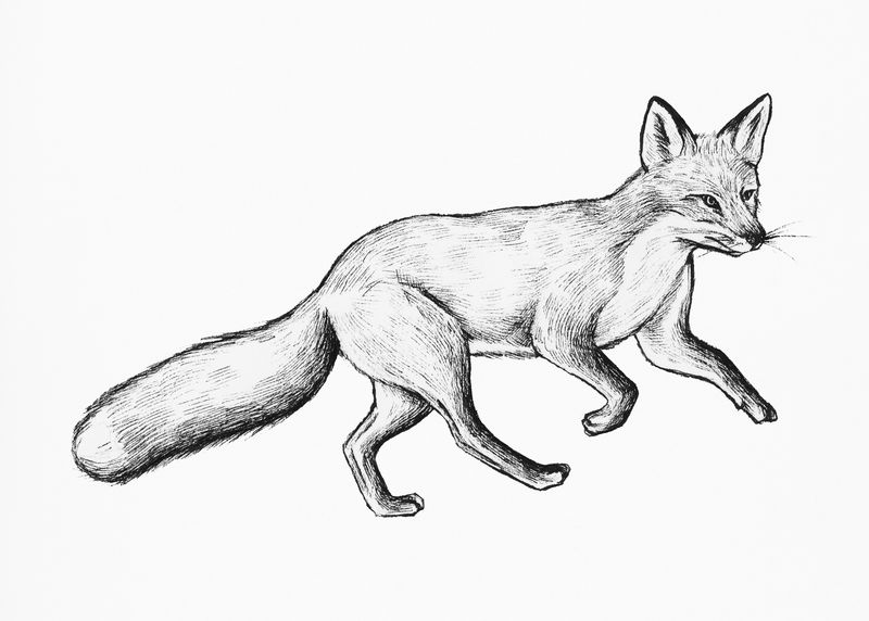 可爱的手绘狐狸插图