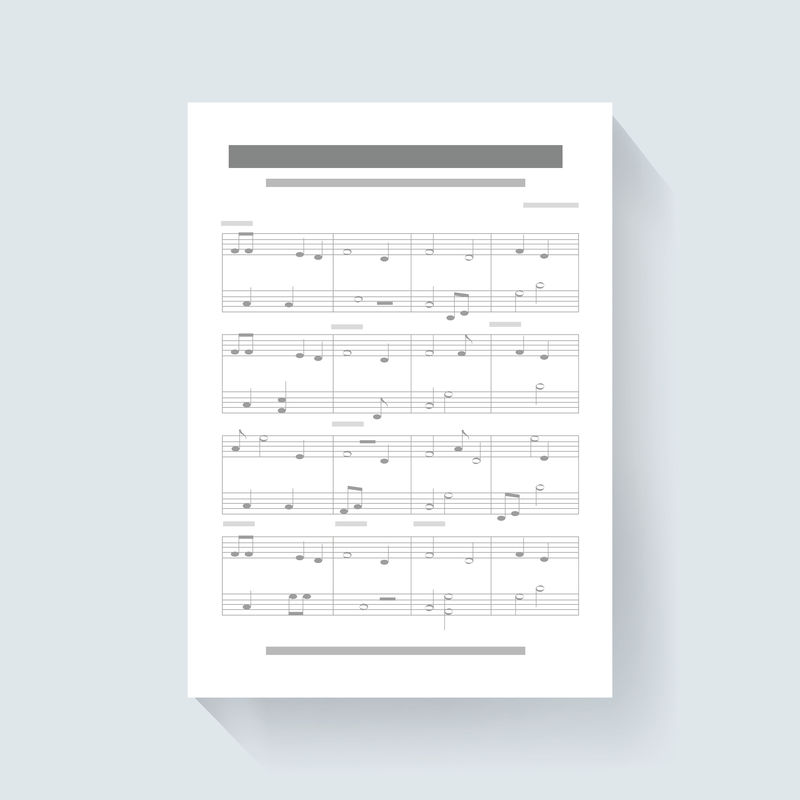 音乐笔记纸创作歌曲图标插图矢量