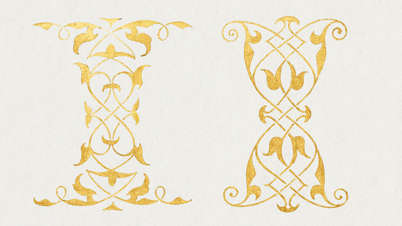 金色维多利亚装饰元素插图