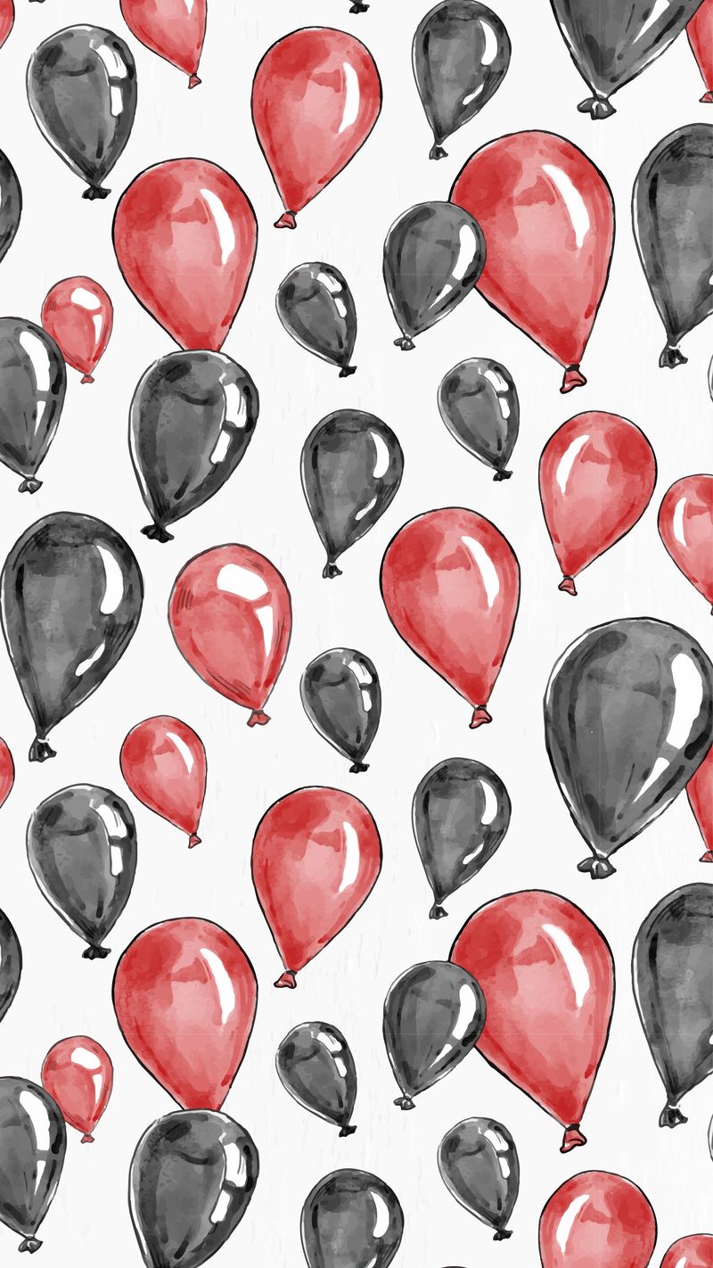 红色和黑色的派对气球背景向量
