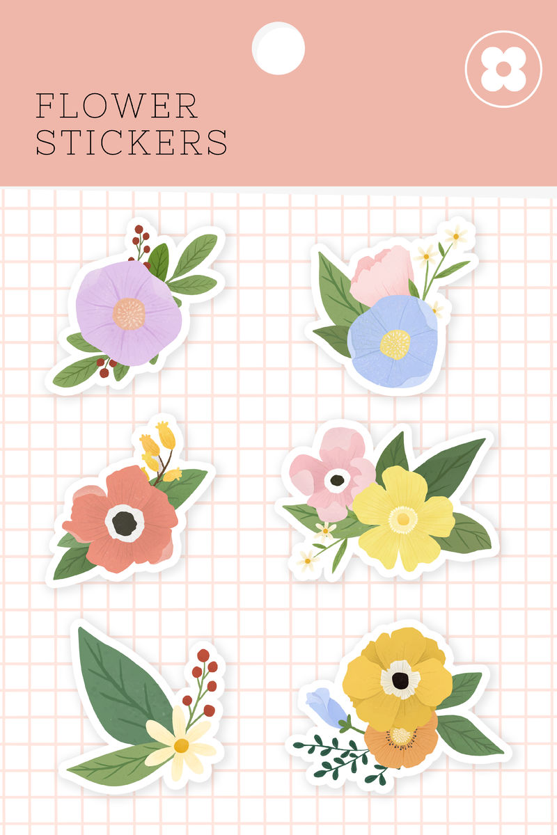 花卉贴纸包装插图