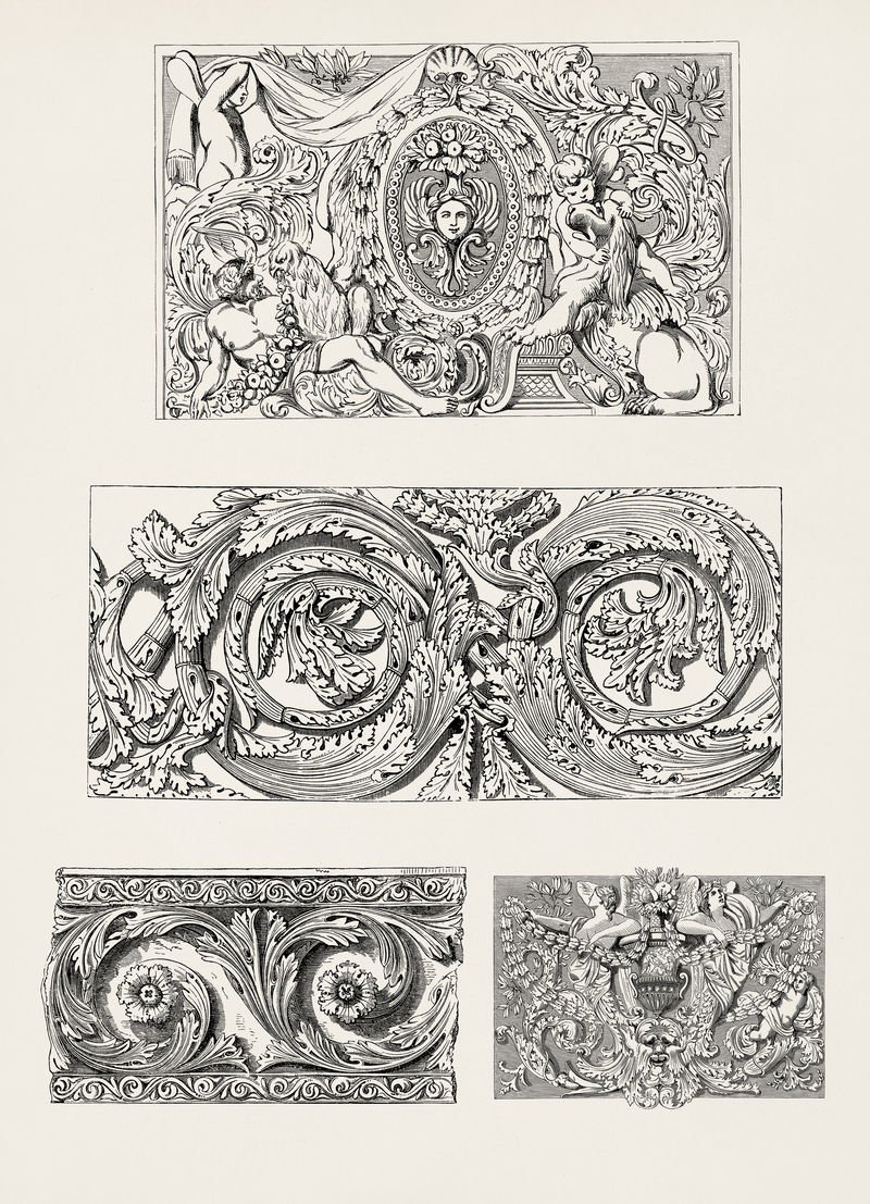 欧文·琼斯的装饰语法古董插图