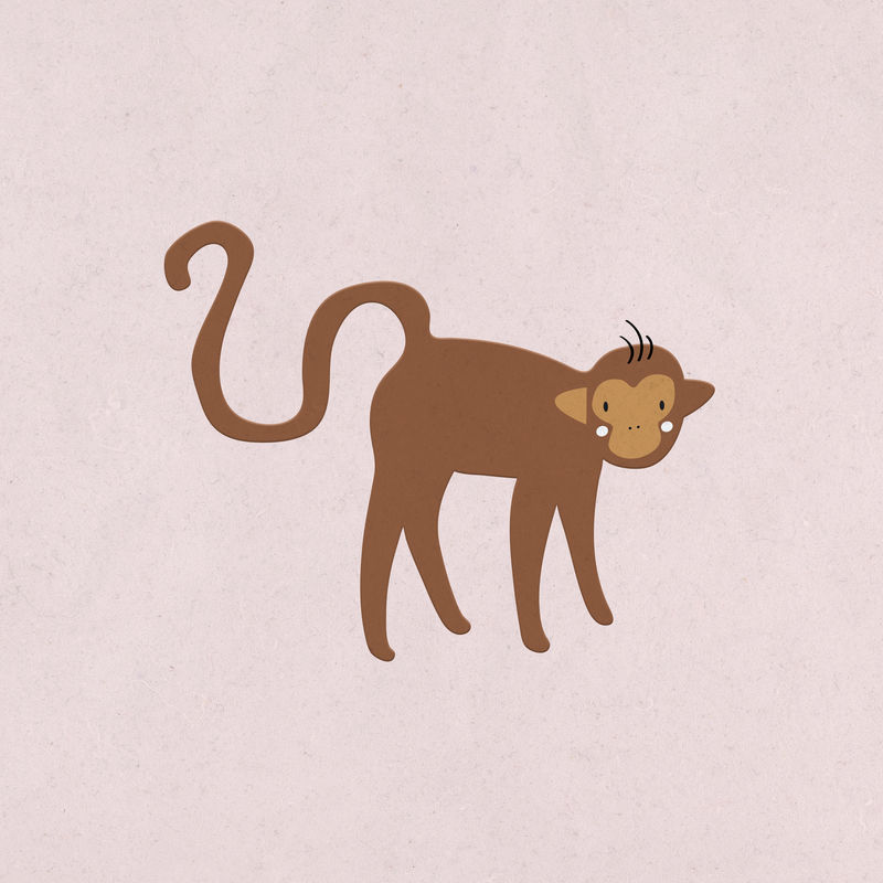 可爱的棕色猴子平面图