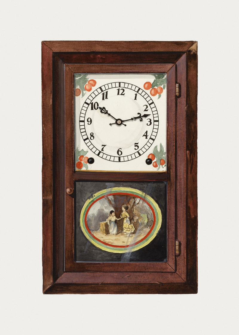 复古时钟psd插图由Dana Bartlett的艺术作品混合而成