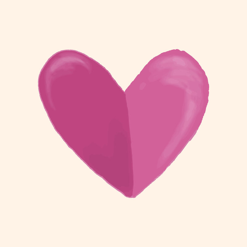 可爱手绘粉色心形元素向量