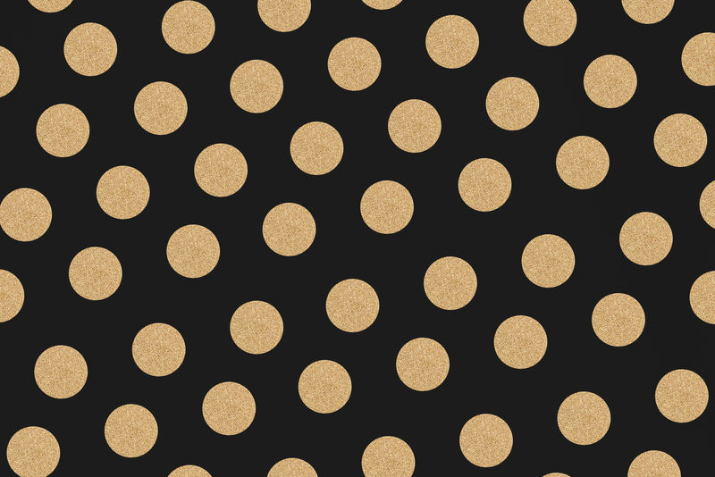 金色和黑色矢量圆点闪烁图案背景