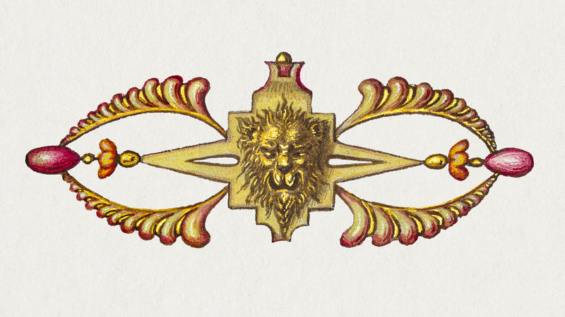 维多利亚狮子徽章装饰性插图