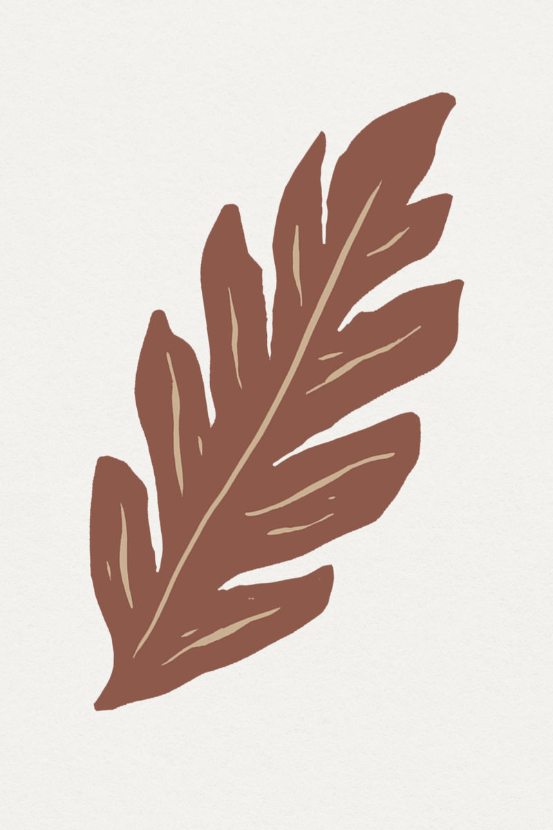 复古棕色叶片psd植物模板图案