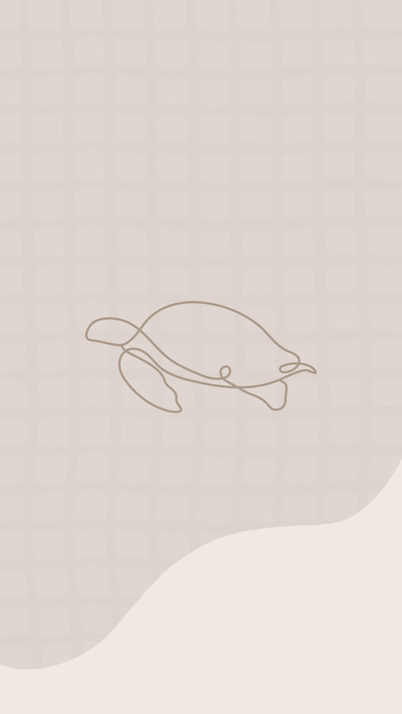 海龟移动壁纸米色背景线条艺术动物载体