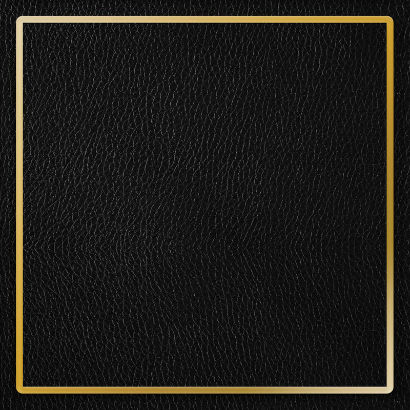 黑色皮革背景向量上的金色框架